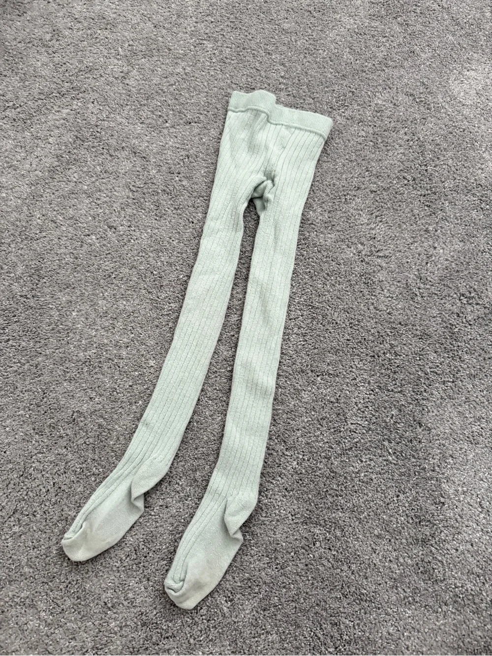 Rylee & Cru Sage Ribbed Tights Size 6-9